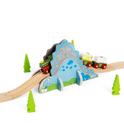 Bigjigs Rail Dino Riser Tunnel Wooden Train Accessory