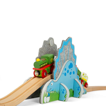 Bigjigs Rail Dino Riser Tunnel Wooden Train Accessory