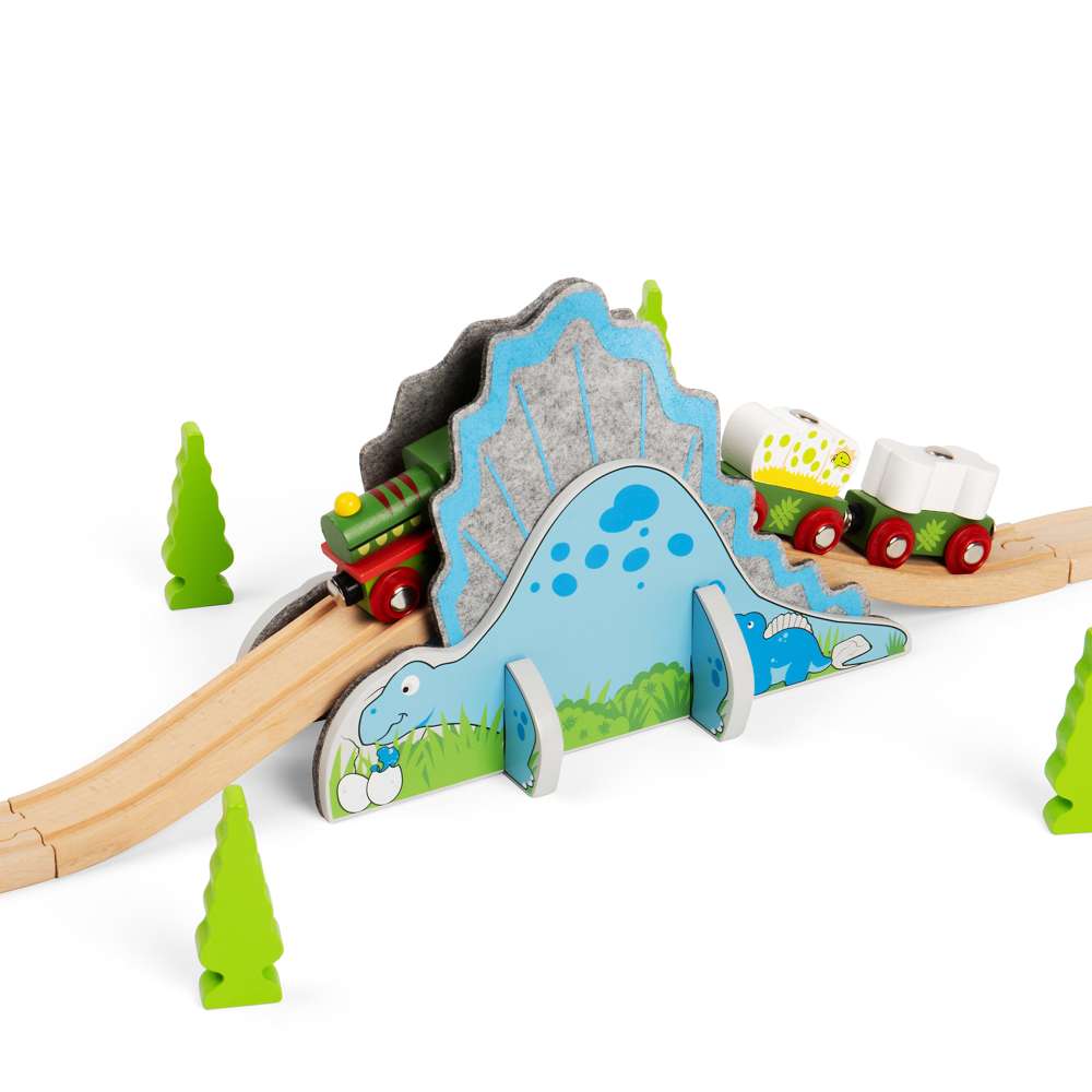 Bigjigs Rail Dino Riser Tunnel Wooden Train Accessory