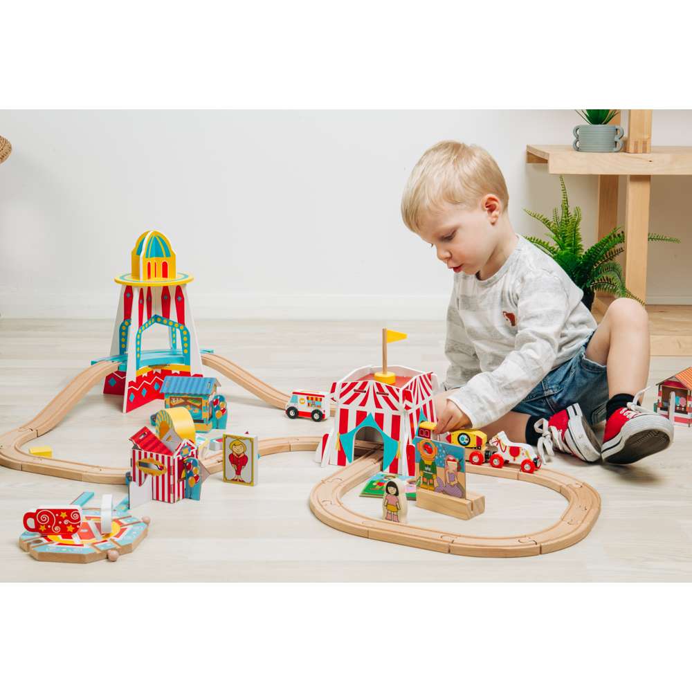 Bigjigs Rail Fun Fair Train Set