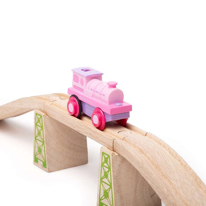 Bigjigs Rail Powerful Pink Loco Wooden Train Toy