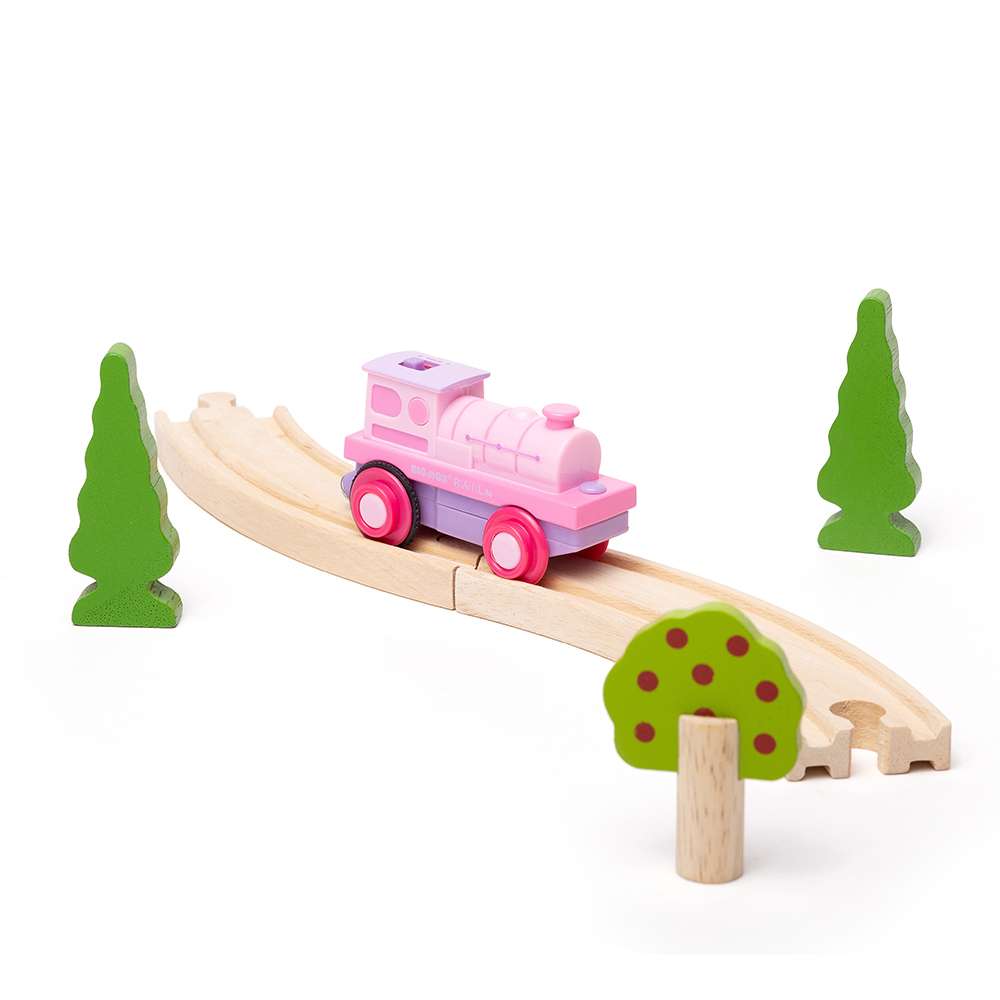 Bigjigs Rail Powerful Pink Loco Wooden Train Toy