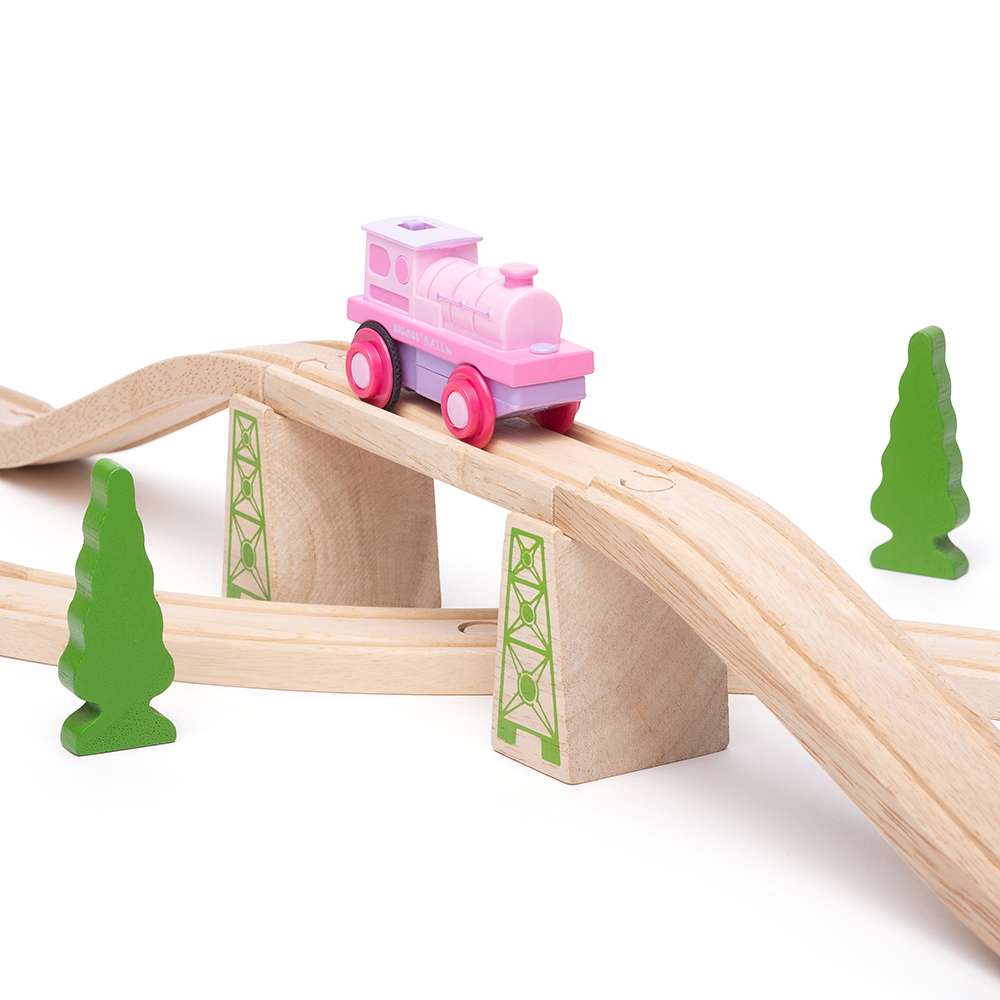 Bigjigs Rail Powerful Pink Loco Wooden Train Toy