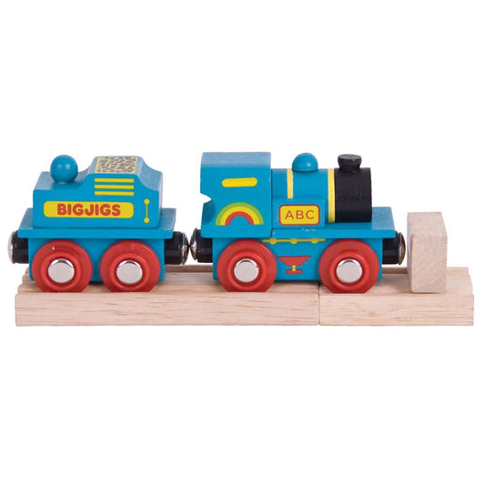 Bigjigs Rail Blue ABC Engine Wooden Train Accessory