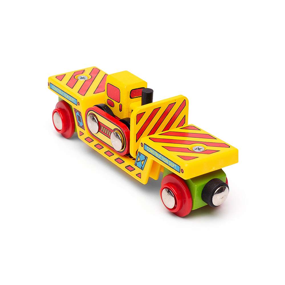 Bigjigs Rail Bulldozer Low Loader Wooden Toy Train
