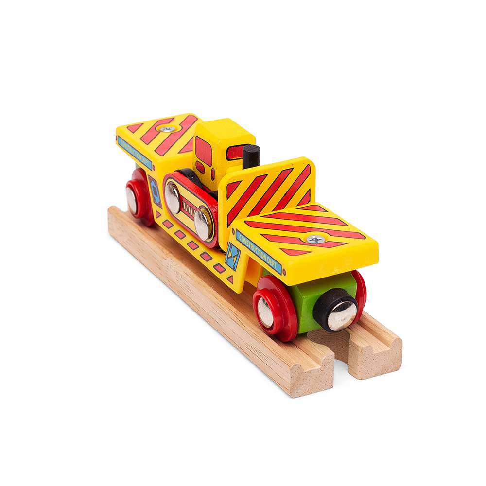 Bigjigs Rail Bulldozer Low Loader Wooden Toy Train