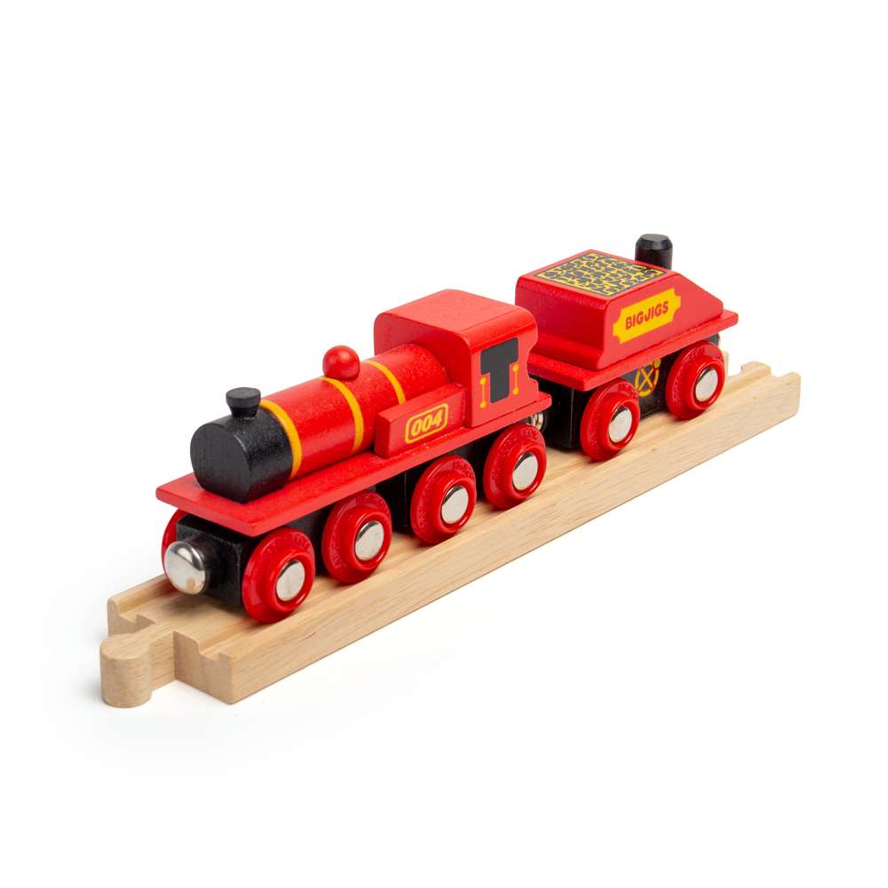 Bigjigs Rail Big Red Engine Wooden Train Toy
