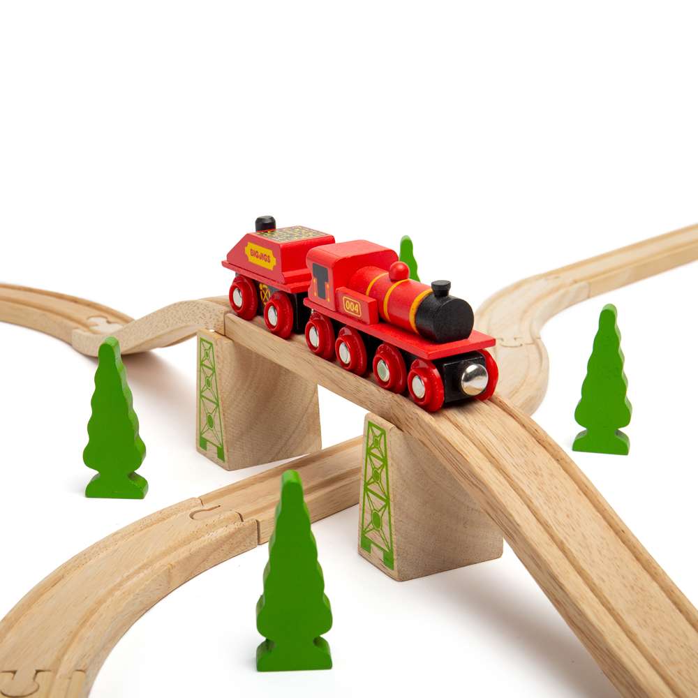 Bigjigs Rail Big Red Engine Wooden Train Toy