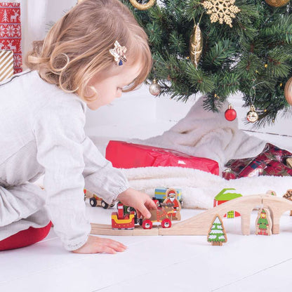 Bigjigs Rail Santa Sleigh with Reindeer Wooden Train Accessory