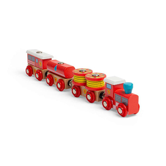 Bigjigs Rail Fire and Rescue Wooden Train Set