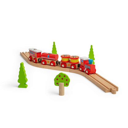 Bigjigs Rail Fire and Rescue Wooden Train Set