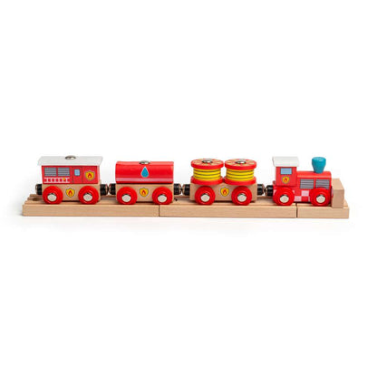 Bigjigs Rail Fire and Rescue Wooden Train Set