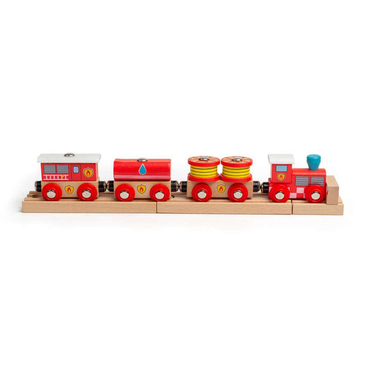 Bigjigs Rail Fire and Rescue Wooden Train Set