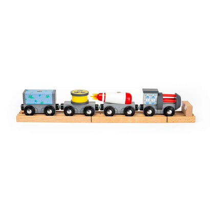 Bigjigs Rail Space Train Engine & Carriages Wooden Railway Toy