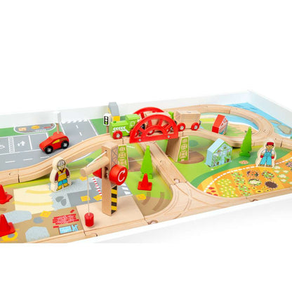 Bigjigs Rail Train Table Wooden Train Set