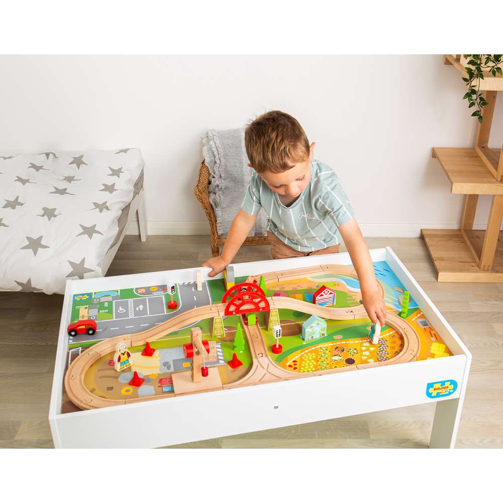 Bigjigs Rail Train Table Wooden Train Set