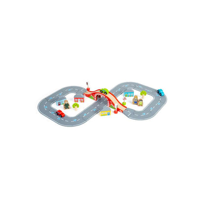 Bigjigs Rail Figure of Eight Roadway Wooden Toy Set
