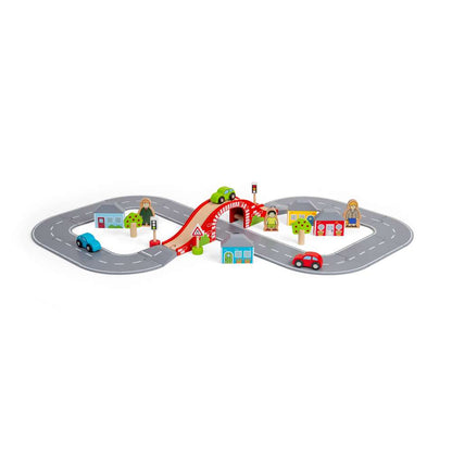 Bigjigs Rail Figure of Eight Roadway Wooden Toy Set