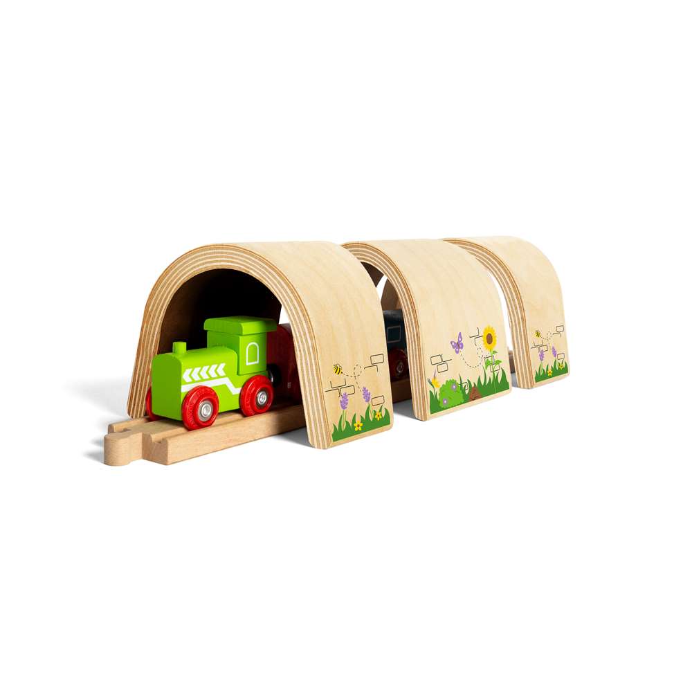 Bigjigs Rail Curved Wooden Train Tunnel Accessory