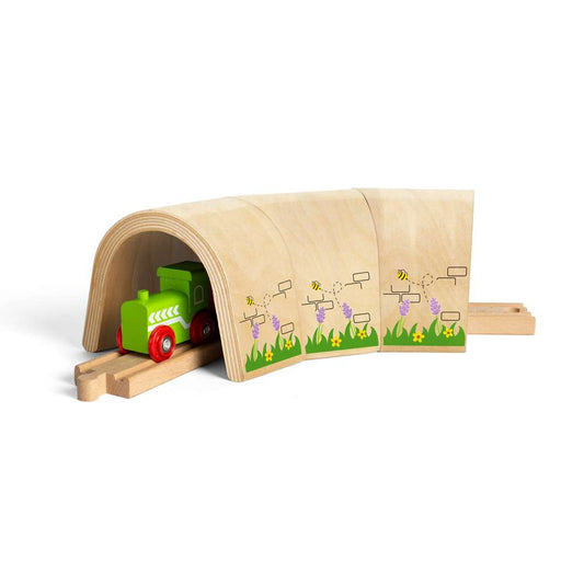 Bigjigs Rail Curved Wooden Train Tunnel Accessory