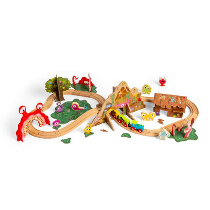 Bigjigs Rail Monster Wooden Train Set Toy