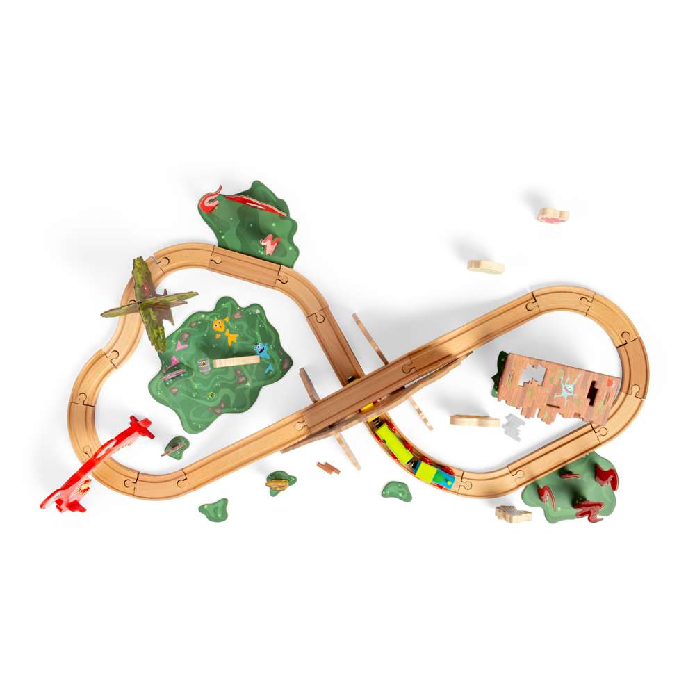 Bigjigs Rail Monster Wooden Train Set Toy