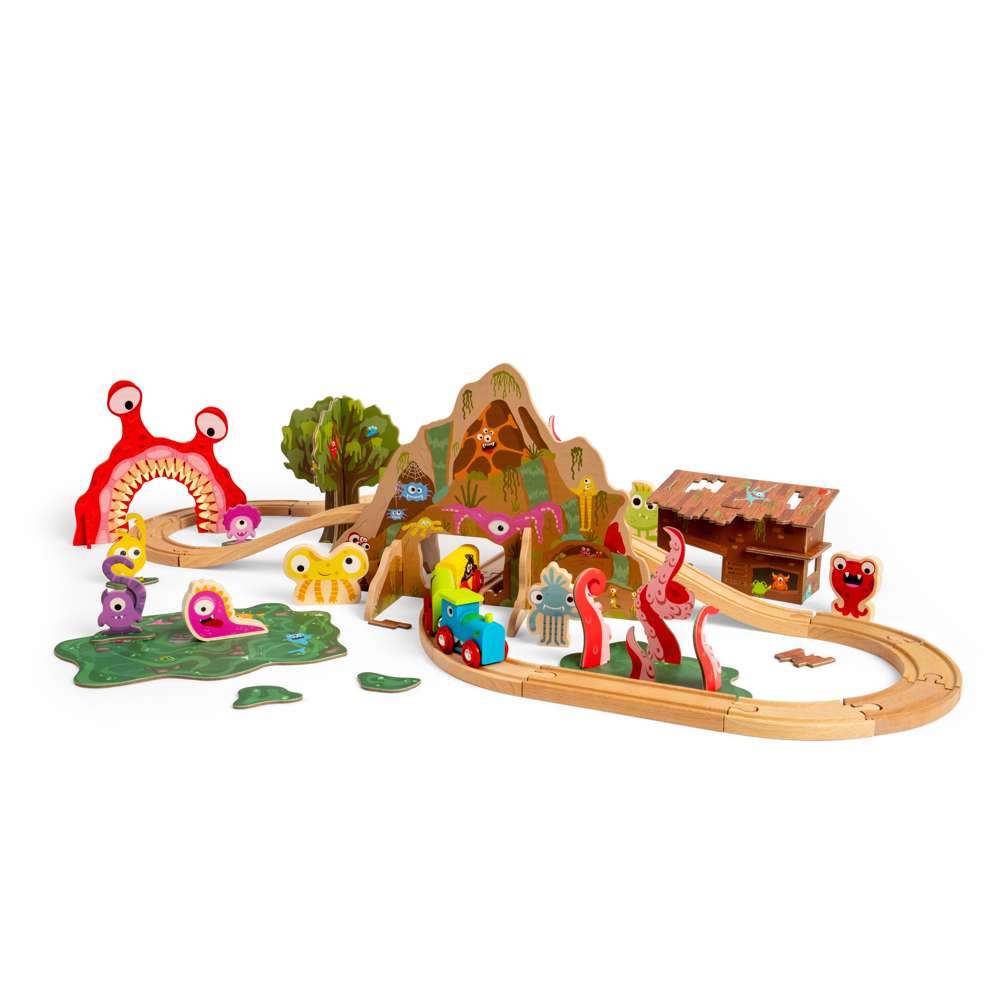 Bigjigs Rail Monster Wooden Train Set Toy