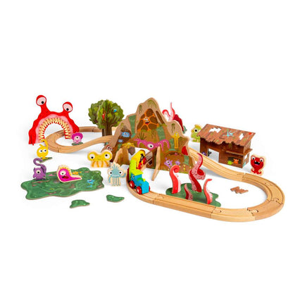 Bigjigs Rail Monster Wooden Train Set Toy
