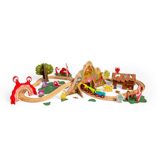 Bigjigs Rail Monster Wooden Train Set Toy