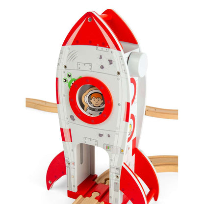 Bigjigs Rail Rocket Ship Wooden Railway Accessory Playset