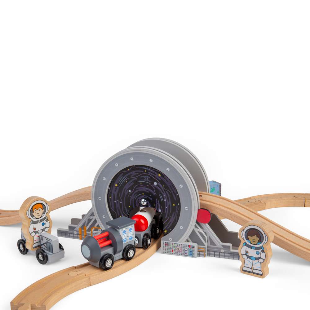 Bigjigs Rail Galaxy Bridge Space Themed Wooden Railway Accessory Toy