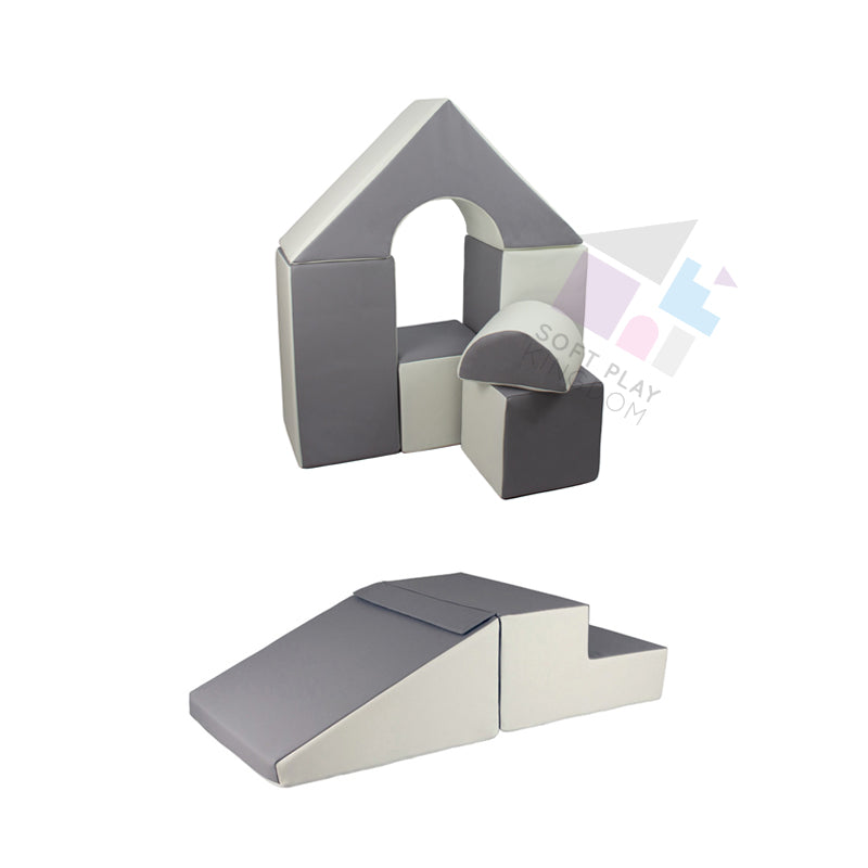 Soft Play Kingdom Castle Slide & Ball Pit Bundle Grey