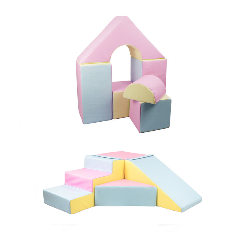 Soft Play Kingdom Castle 6 Piece Step Slide Bundle Pastel Trio