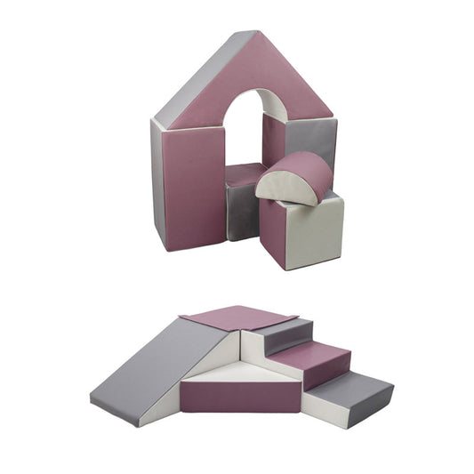 Soft Play Kingdom Castle 6 Piece Step Slide Bundle Purple