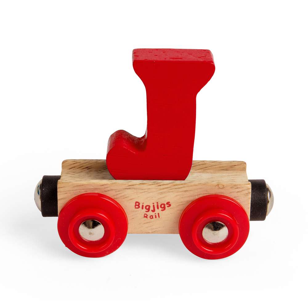 Bigjigs Rail Name Letter J Wooden Train Carriage
