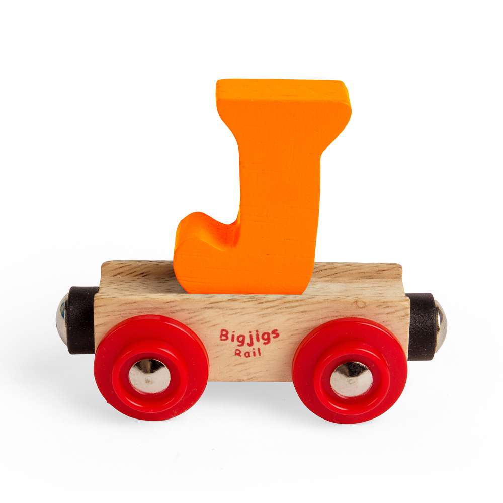 Bigjigs Rail Name Letter J Wooden Train Carriage