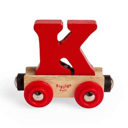 Bigjigs Rail Name Letter K Wooden Train Carriage