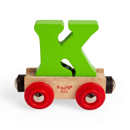 Bigjigs Rail Name Letter K Wooden Train Carriage