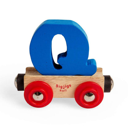 Bigjigs Rail Name Letters Q Wooden Train Accessory