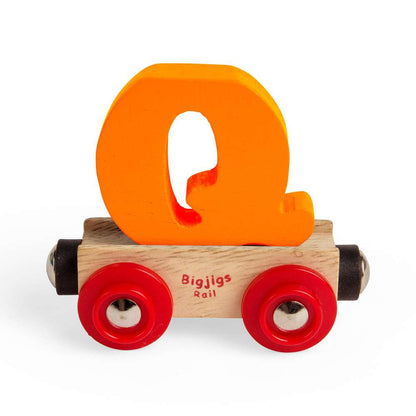 Bigjigs Rail Name Letters Q Wooden Train Accessory
