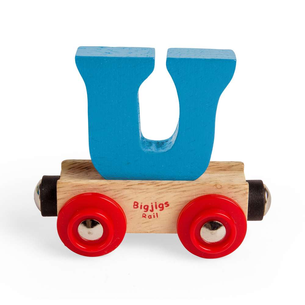 Bigjigs Rail Name Letters and Numbers U Wooden Train Accessory