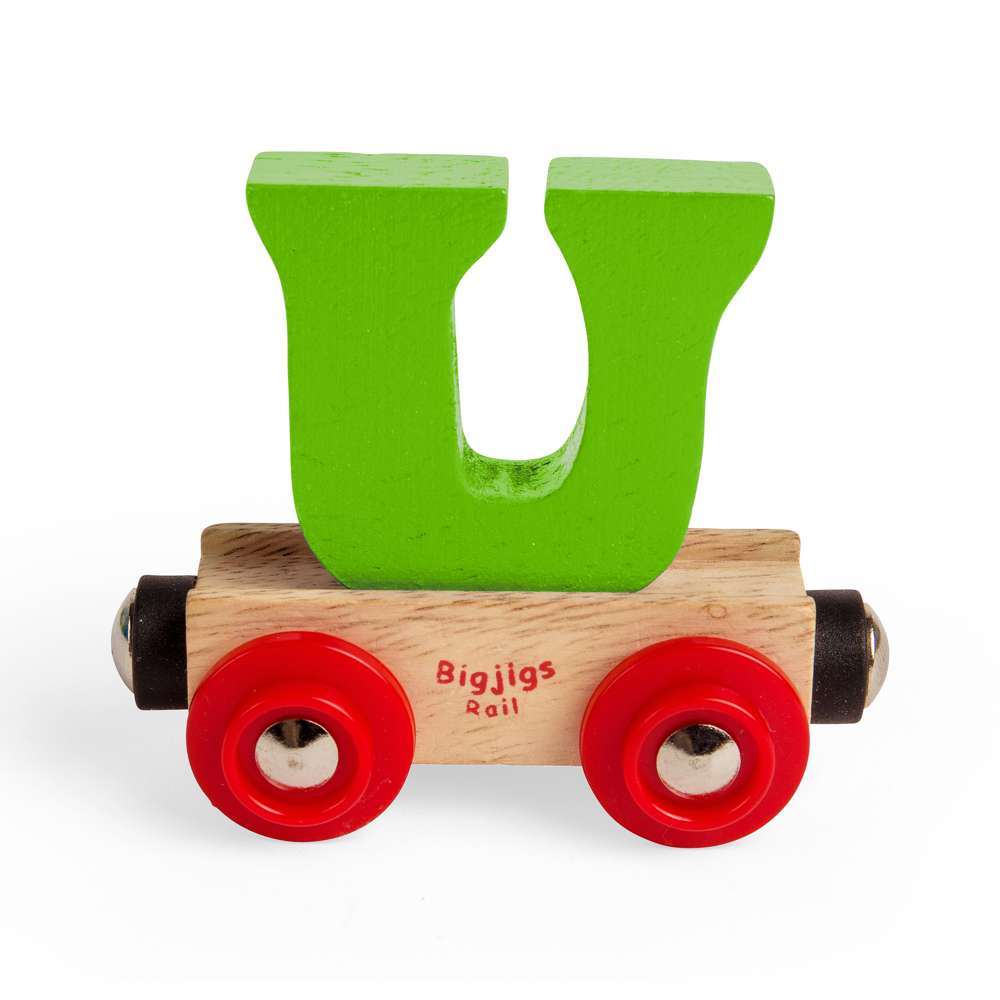 Bigjigs Rail Name Letters and Numbers U Wooden Train Accessory