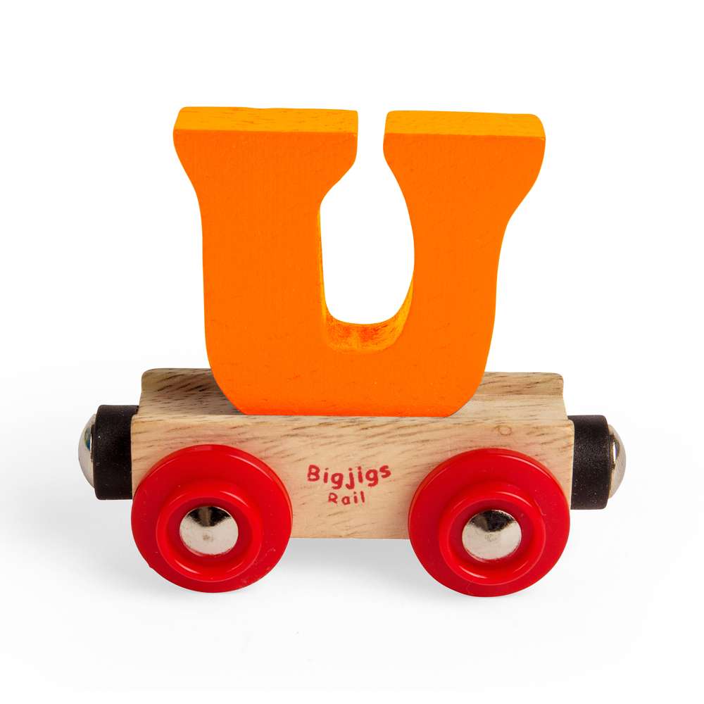 Bigjigs Rail Name Letters and Numbers U Wooden Train Accessory