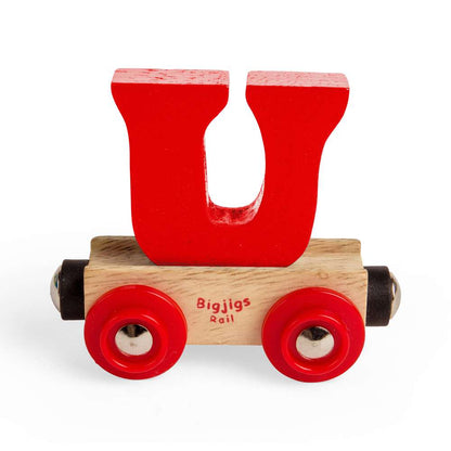 Bigjigs Rail Name Letters and Numbers U Wooden Train Accessory