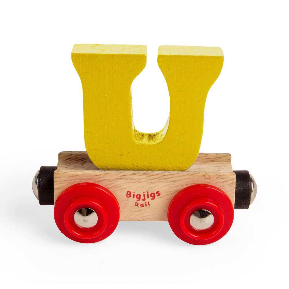 Bigjigs Rail Name Letters and Numbers U Wooden Train Accessory