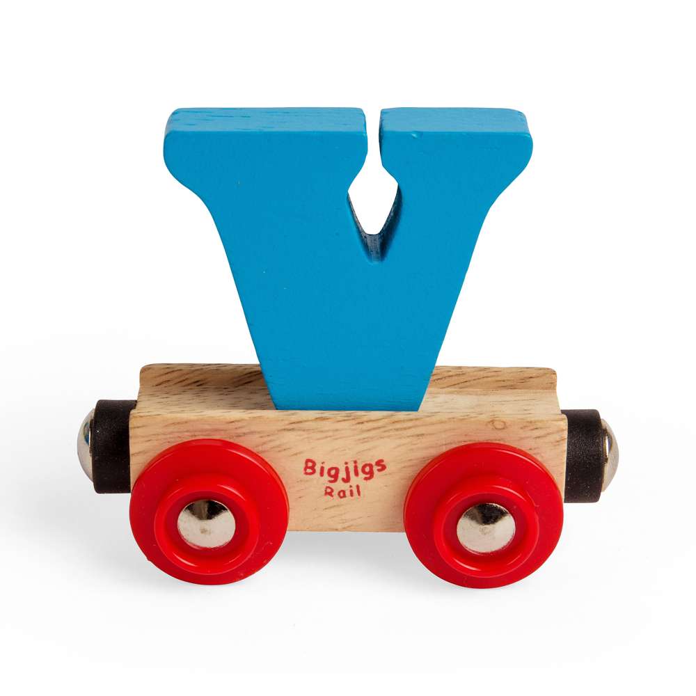 Bigjigs Rail Name Letters V Wooden Train Accessory