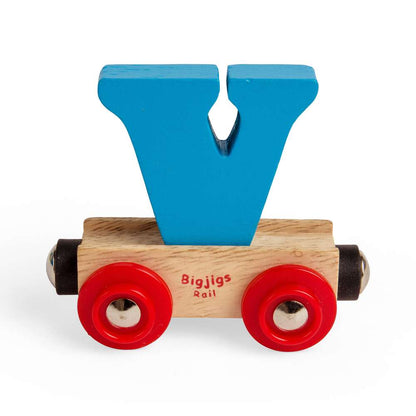 Bigjigs Rail Name Letters V Wooden Train Accessory