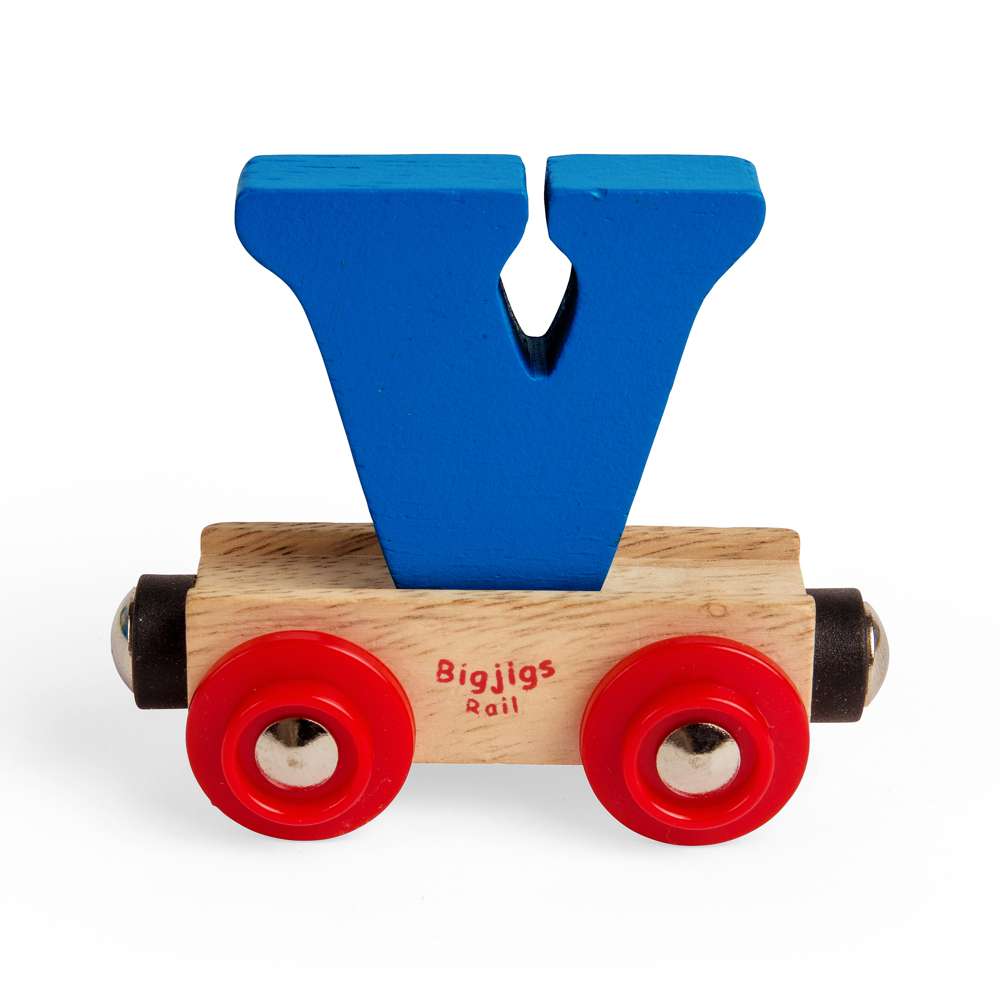 Bigjigs Rail Name Letters V Wooden Train Accessory