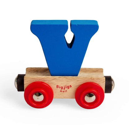 Bigjigs Rail Name Letters V Wooden Train Accessory