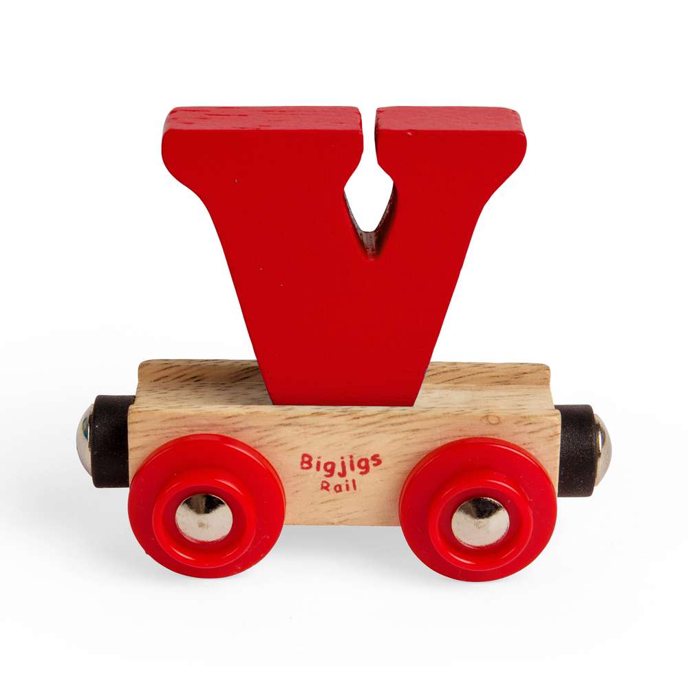 Bigjigs Rail Name Letters V Wooden Train Accessory